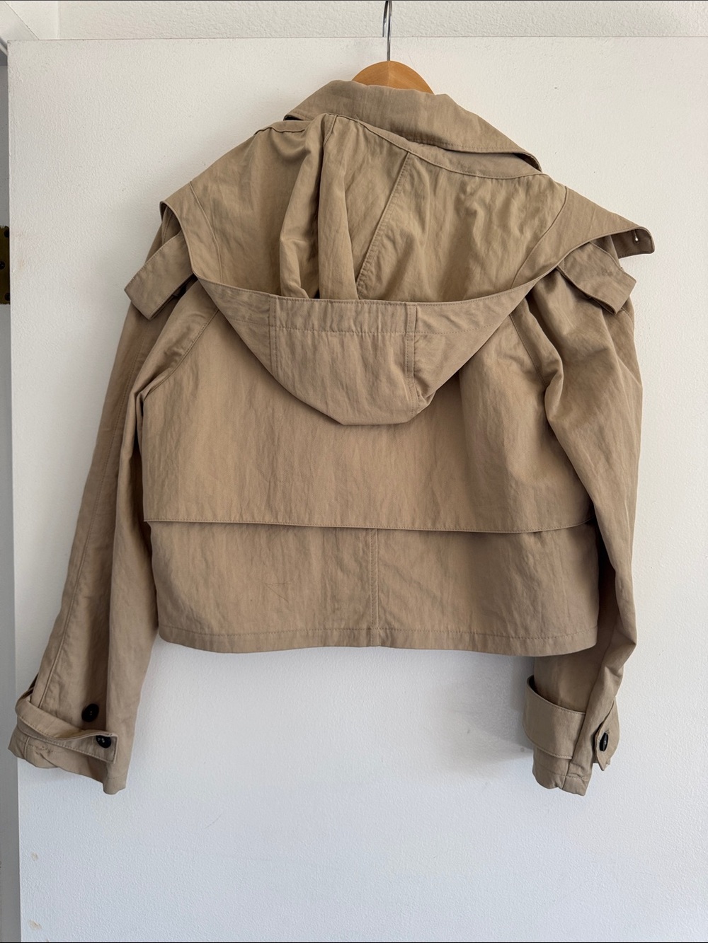 Zara Beige Cropped Double-Breasted Trench Coat - Picture 3 of 6
